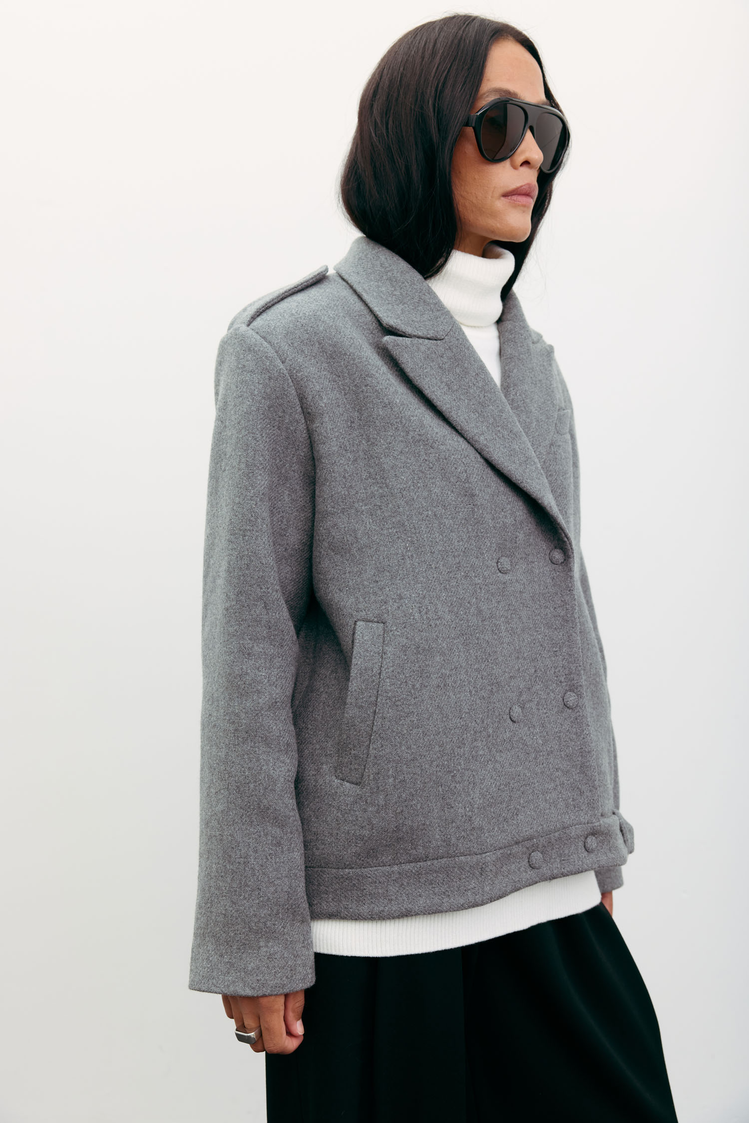 Пальто-жакет вовняне сіре TLA_00003543, фото 1 Пальто-жакет вовняне сіре TLA_00003543, фото 1 - в интернет магазине KAPSULA