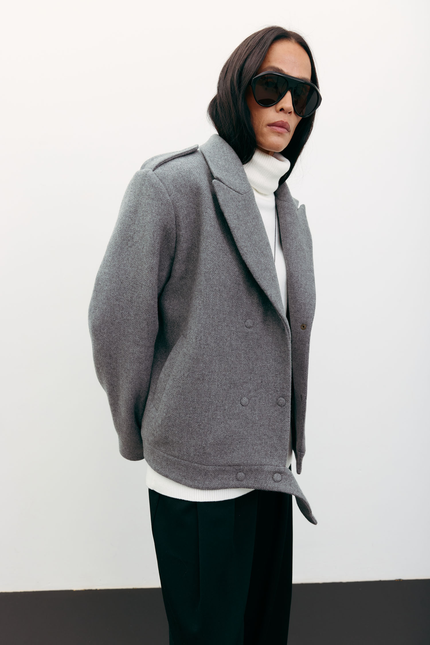 Пальто-жакет вовняне сіре TLA_00003543, фото 1 Пальто-жакет вовняне сіре TLA_00003543, фото 1 - в интернет магазине KAPSULA