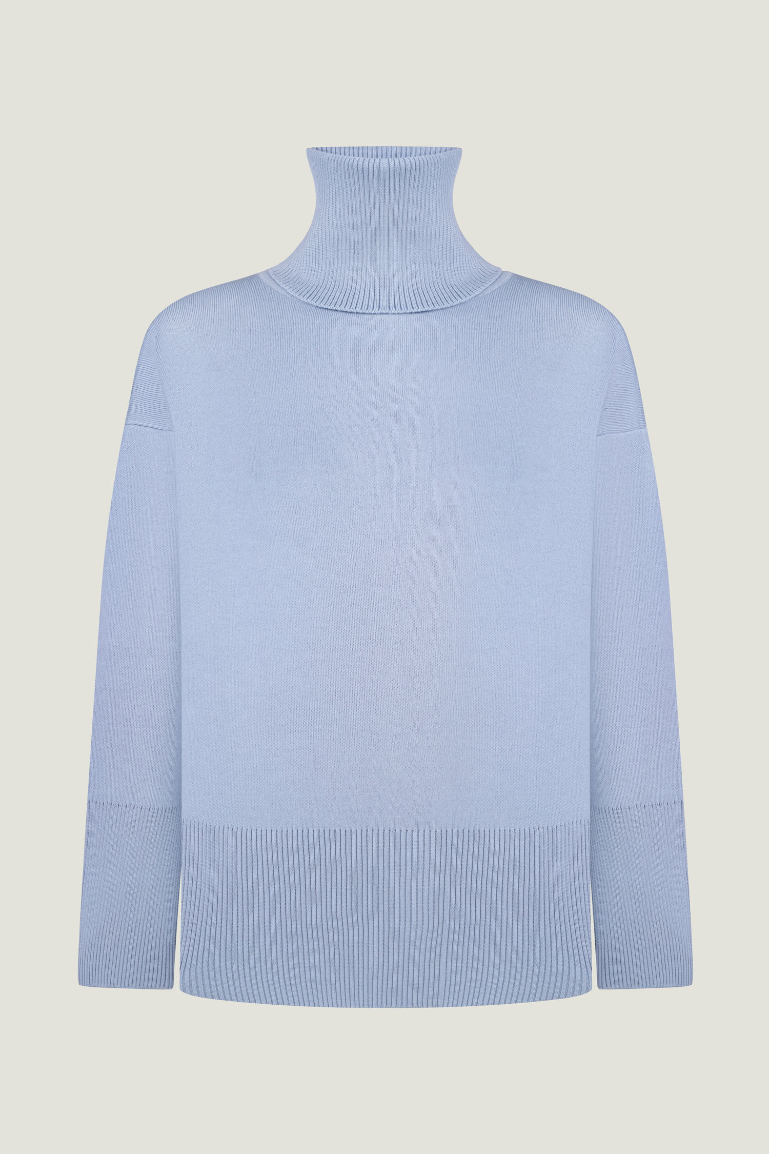 Трикотажний светр з об'ємною горловиною блакитний TLA_00003547, фото 1 Трикотажний светр з об'ємною горловиною блакитний TLA_00003547, фото 1 - в интернет магазине KAPSULA