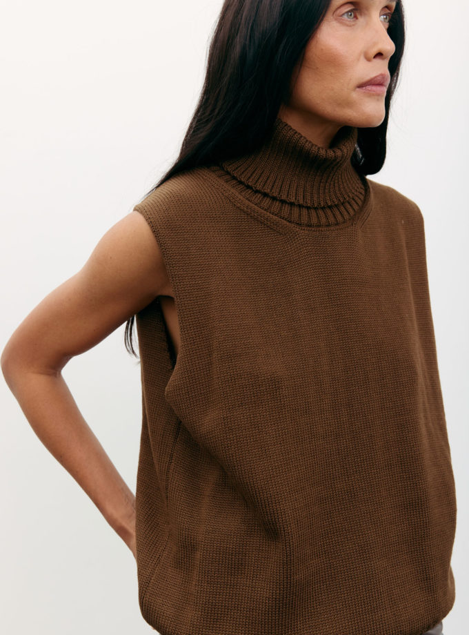 Жилет з напіввовни шоколадний TLA_00003555, фото 1 Жилет з напіввовни шоколадний TLA_00003555, фото 1 - в интернет магазине KAPSULA