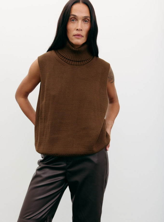 Жилет з напіввовни шоколадний TLA_00003555, фото 1 Жилет з напіввовни шоколадний TLA_00003555, фото 1 - в интернет магазине KAPSULA