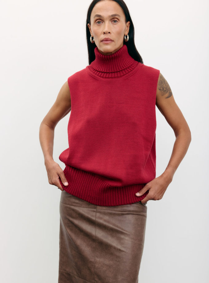 Жилет з напіввовни червоний TLA_00003557, фото 1 Жилет з напіввовни червоний TLA_00003557, фото 1 - в интернет магазине KAPSULA