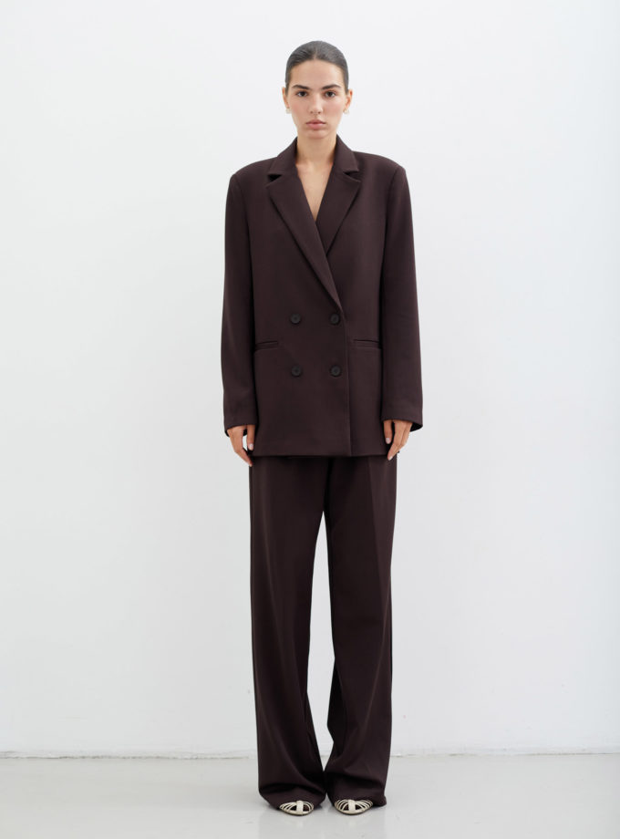 Жакет оверсайз шоколадний Modena TLA_0069537, фото 1 - в интернет магазине KAPSULA