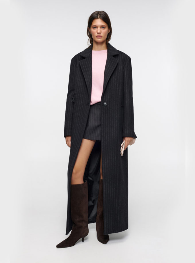 Пальто Charcoal Stripe Maxi IM_CHRCL/STRP/MX/CT, фото 1 - в интернет магазине KAPSULA