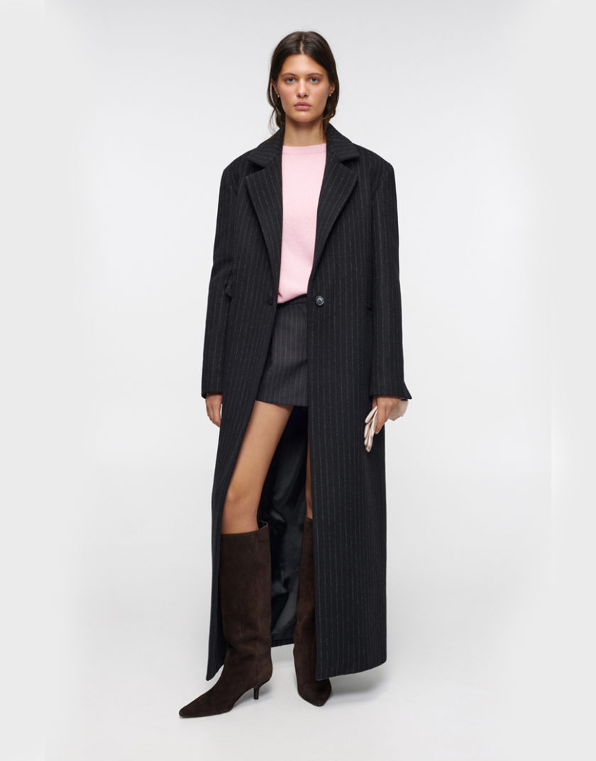 Пальто Charcoal Stripe Maxi IM_CHRCL/STRP/MX/CT, фото 1 - в интернет магазине KAPSULA