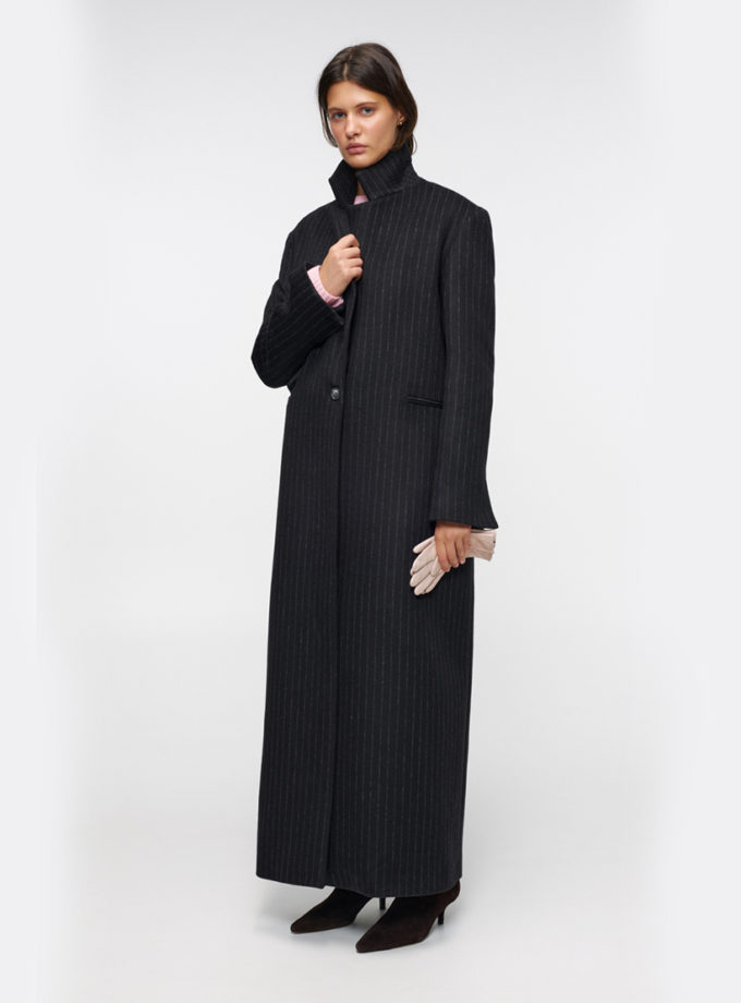Пальто Charcoal Stripe Maxi IM_CHRCL/STRP/MX/CT, фото 1 - в интернет магазине KAPSULA
