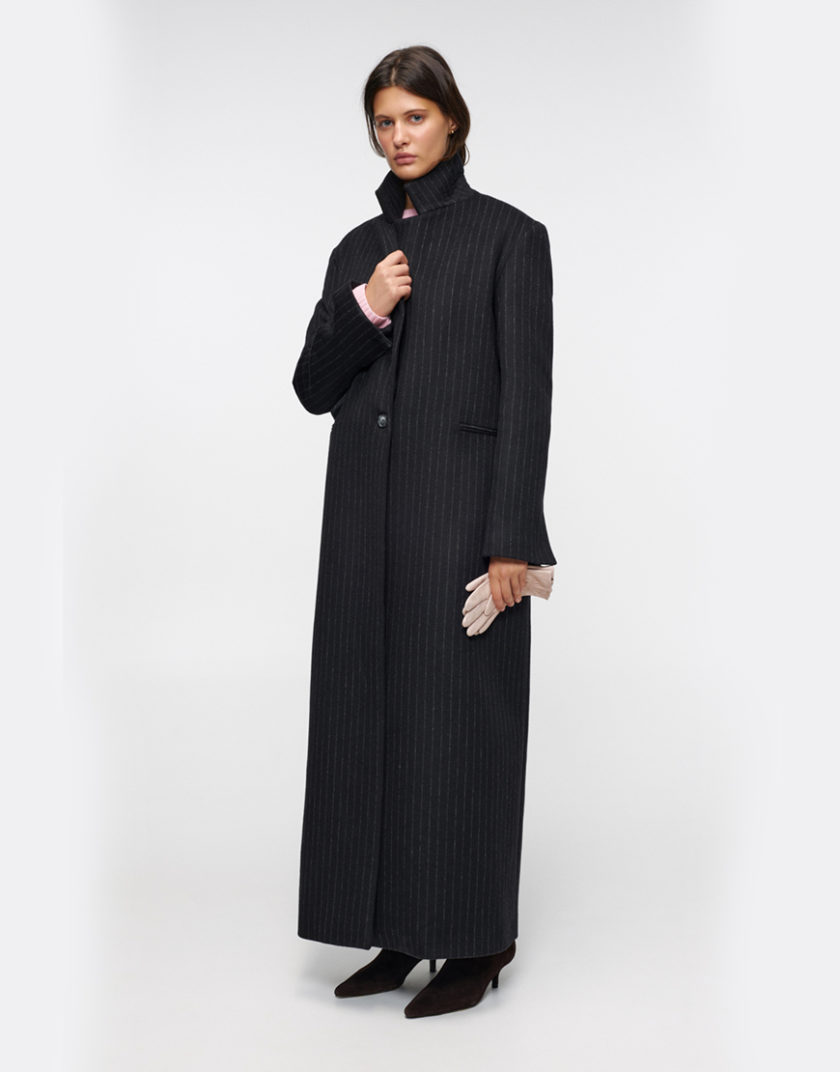 Пальто Charcoal Stripe Maxi IM_CHRCL/STRP/MX/CT, фото 1 - в интернет магазине KAPSULA