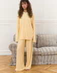 Штани з високою посадкою High-Waist Wide жовті фактурні MMSW_TR-F25-YF, фото 1 - в интернет магазине KAPSULA
