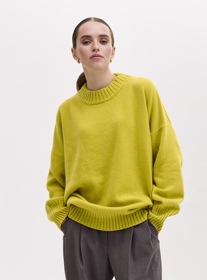 Светр об'ємний з вовни мериноса та кашеміру FRBC_cash_lemon, фото 1 Светр об'ємний з вовни мериноса та кашеміру FRBC_cash_lemon, фото 1 - в интернет магазине KAPSULA