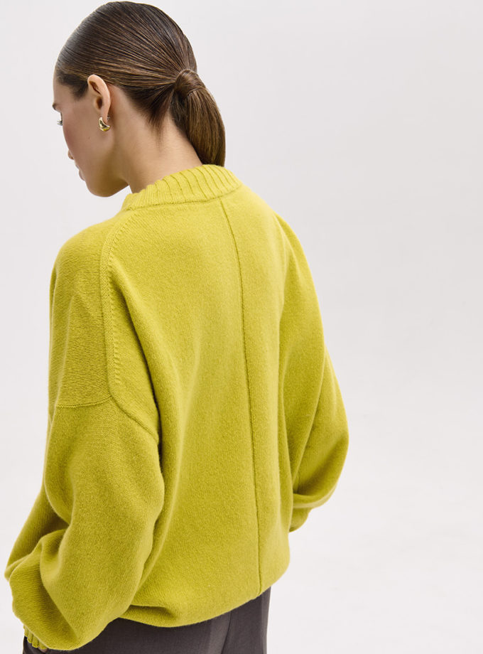 Светр об'ємний з вовни мериноса та кашеміру FRBC_cash_lemon, фото 1 - в интернет магазине KAPSULA