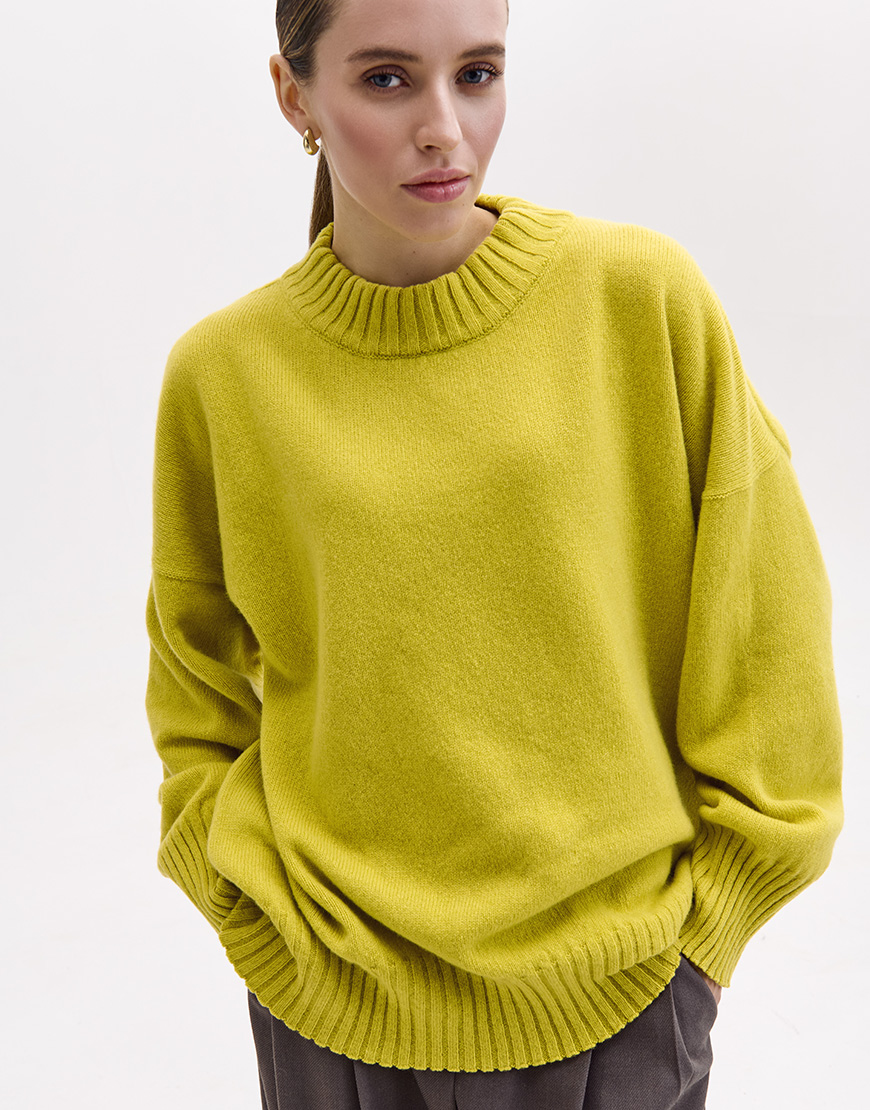 Светр об'ємний з вовни мериноса та кашеміру FRBC_cash_lemon, фото 1 Светр об'ємний з вовни мериноса та кашеміру FRBC_cash_lemon, фото 1 - в интернет магазине KAPSULA