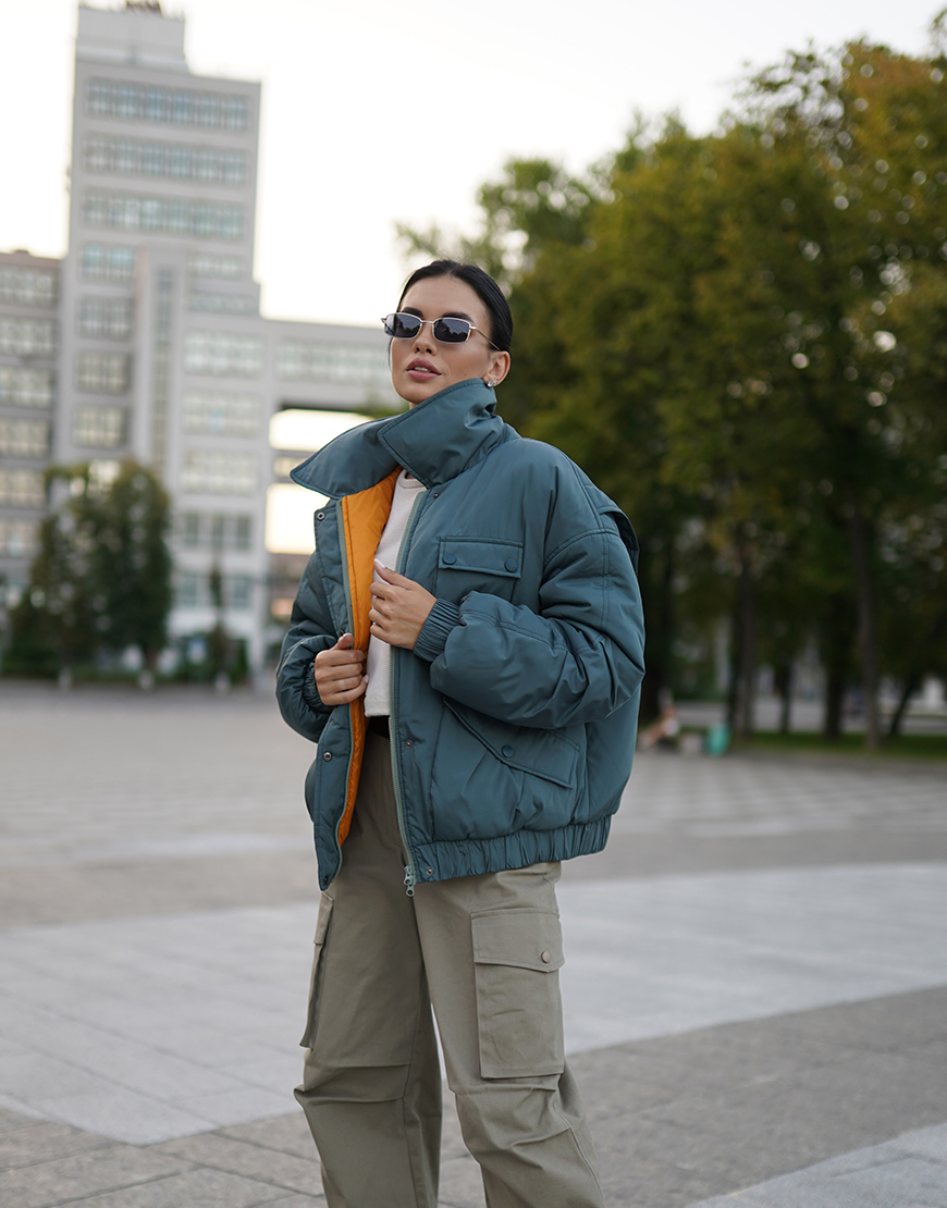 Плащовий демісезонний бомбер зелений GD_WGD_WS25_12, фото 1 Плащовий демісезонний бомбер зелений GD_WGD_WS25_12, фото 1 - в интернет магазине KAPSULA