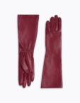 Рукавички Leather бургунді SE_LTHR/GLVS, фото 1 - в интернет магазине KAPSULA