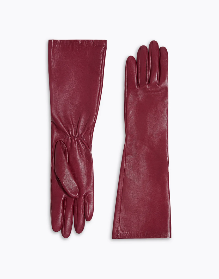 Рукавички Leather бургунді SE_LTHR/GLVS, фото 1 - в интернет магазине KAPSULA