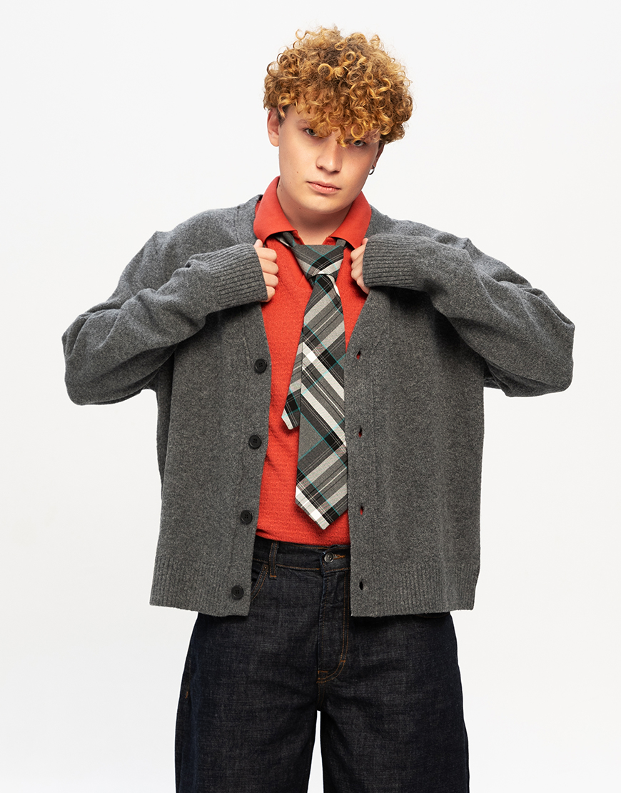 Краватка Unisex Gray with turquoise CRV_KS_SS42_40, фото 1 Краватка Unisex Gray with turquoise CRV_KS_SS42_40, фото 1 - в интернет магазине KAPSULA