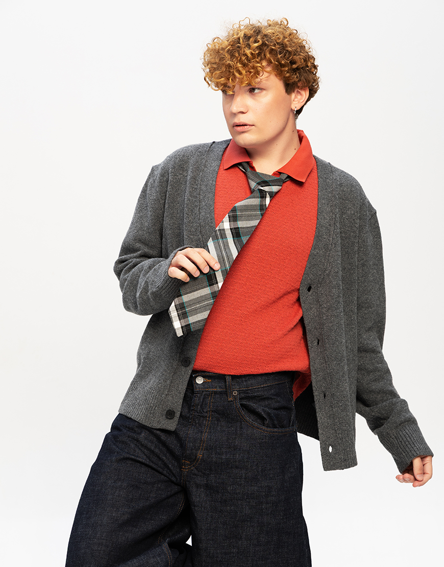 Краватка Unisex Gray with turquoise CRV_KS_SS42_40, фото 1 Краватка Unisex Gray with turquoise CRV_KS_SS42_40, фото 1 - в интернет магазине KAPSULA