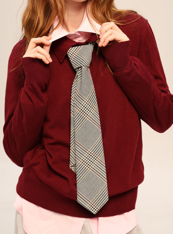 Краватка Unisex Gray with brown CRV_KS_SS42_39, фото 1 - в интернет магазине KAPSULA