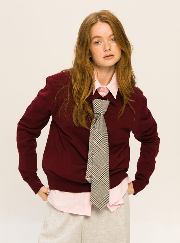 Краватка Unisex Gray with brown CRV_KS_SS42_39, фото 1 - в интернет магазине KAPSULA