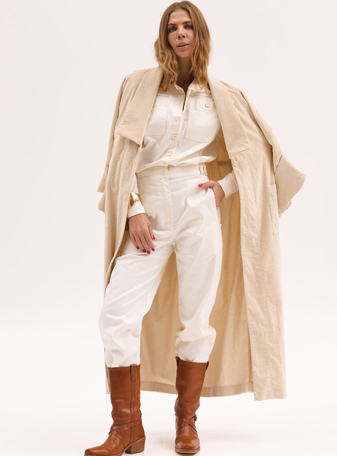 Вельветові штани у бежевому кольорі XM_Monet_5__35, фото 1 - в интернет магазине KAPSULA