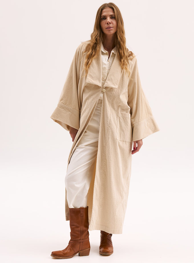 Бежеве вельветове кімоно XM_Monet_4__35, фото 1 Бежеве вельветове кімоно XM_Monet_4__35, фото 1 - в интернет магазине KAPSULA
