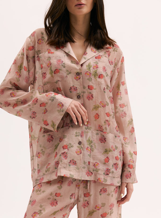 Сорочка-жакет в троянди XM_Monet_6__35, фото 1 - в интернет магазине KAPSULA