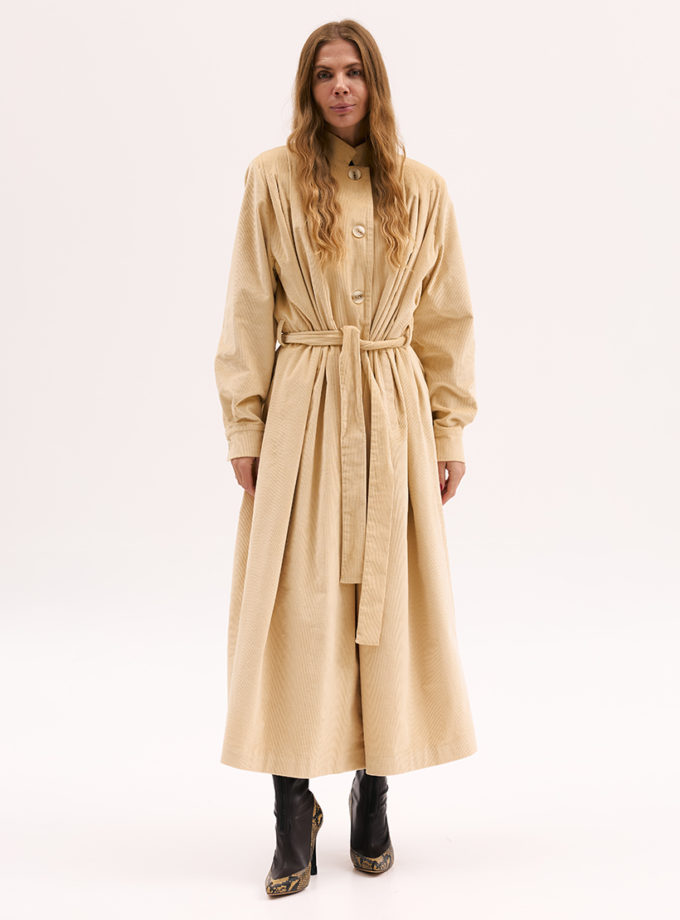 Тренч з вельвету в пісочному кольорі XM_Monet_9__35, фото 1 Тренч з вельвету в пісочному кольорі XM_Monet_9__35, фото 1 - в интернет магазине KAPSULA