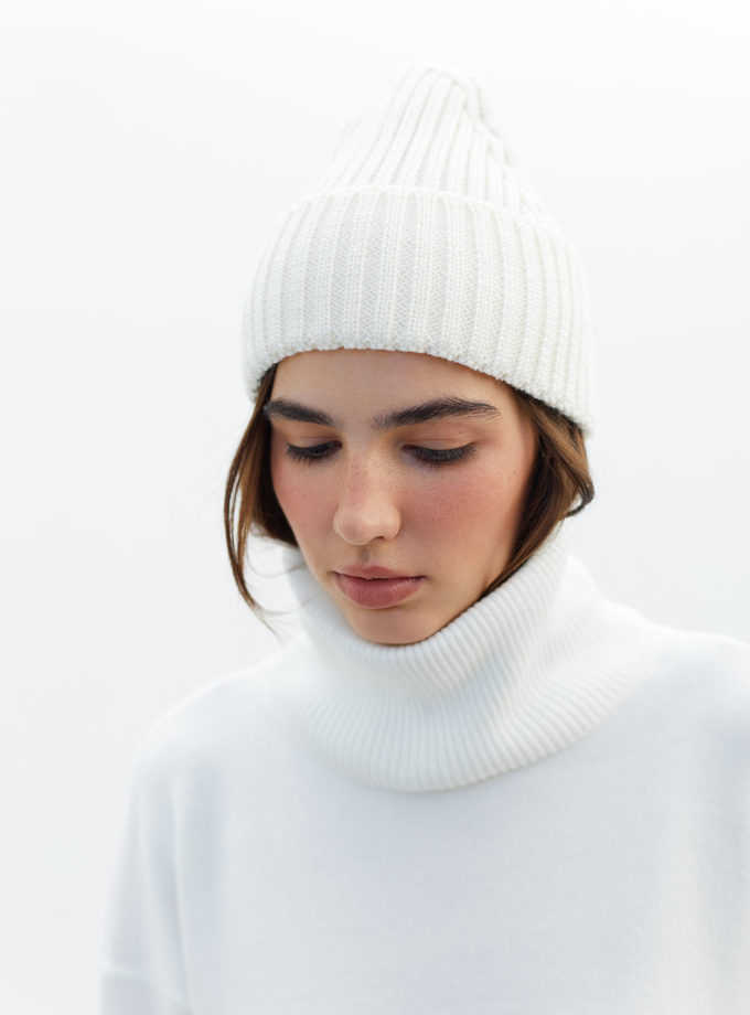 Шапка вовняна молочна TLA_00002615, фото 1 Шапка вовняна молочна TLA_00002615, фото 1 - в интернет магазине KAPSULA