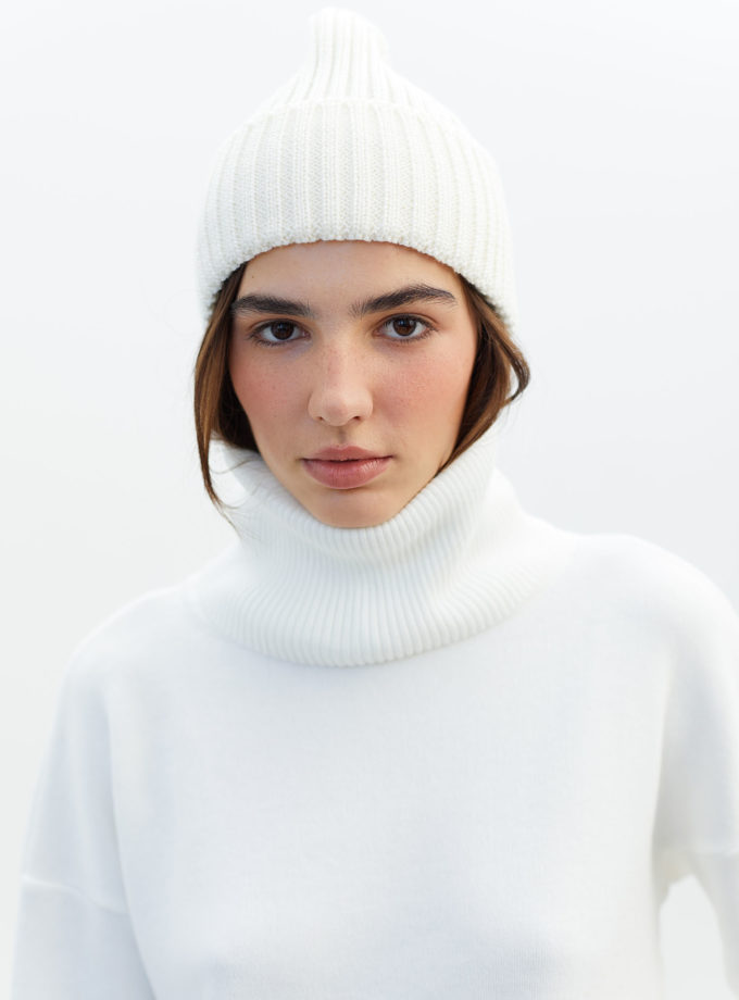Шапка вовняна молочна TLA_00002615, фото 1 Шапка вовняна молочна TLA_00002615, фото 1 - в интернет магазине KAPSULA