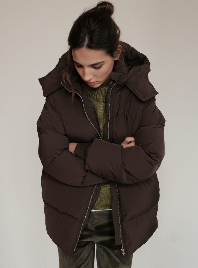 Куртка вільного крою шоколадна , фото 1 - в интернет магазине KAPSULA