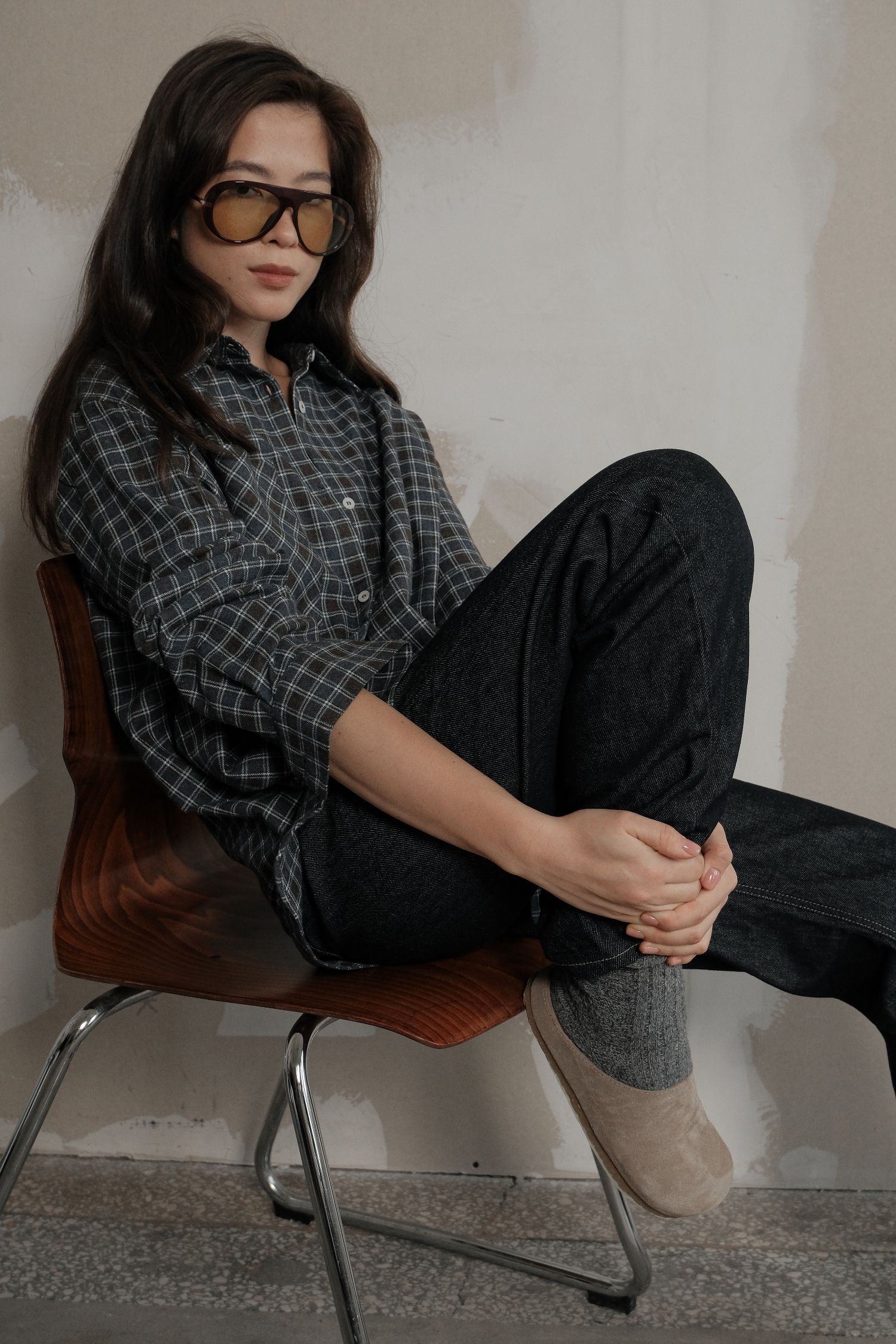 Сорочка з накладною кишенею в синю клітинку шоколадна TLA_00003634, фото 1 Сорочка з накладною кишенею в синю клітинку шоколадна TLA_00003634, фото 1 - в интернет магазине KAPSULA