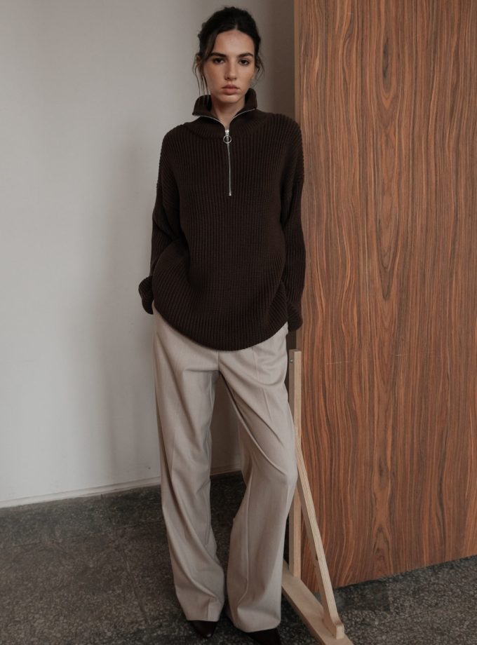 Брюки вовняні палаццо світло-бежеві TLA_00003654, фото 1 Брюки вовняні палаццо світло-бежеві TLA_00003654, фото 1 - в интернет магазине KAPSULA