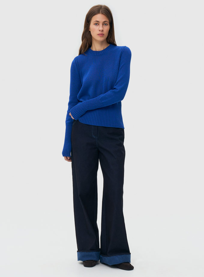 Джинси з підворотом - cині WKMF_284_1, фото 1 Джинси з підворотом - cині WKMF_284_1, фото 1 - в интернет магазине KAPSULA