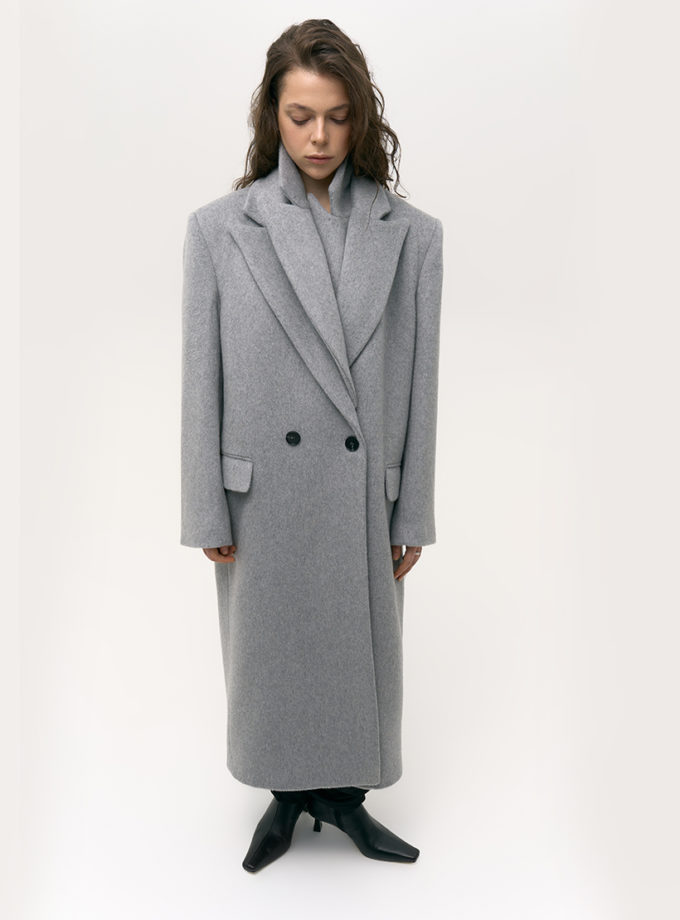 Вовняне пальто сіре AV_OLGA_01, фото 1 - в интернет магазине KAPSULA