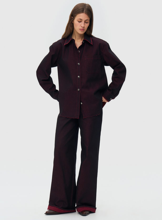 Джинси з підворотом - червоні WKMF_284_4, фото 1 Джинси з підворотом - червоні WKMF_284_4, фото 1 - в интернет магазине KAPSULA