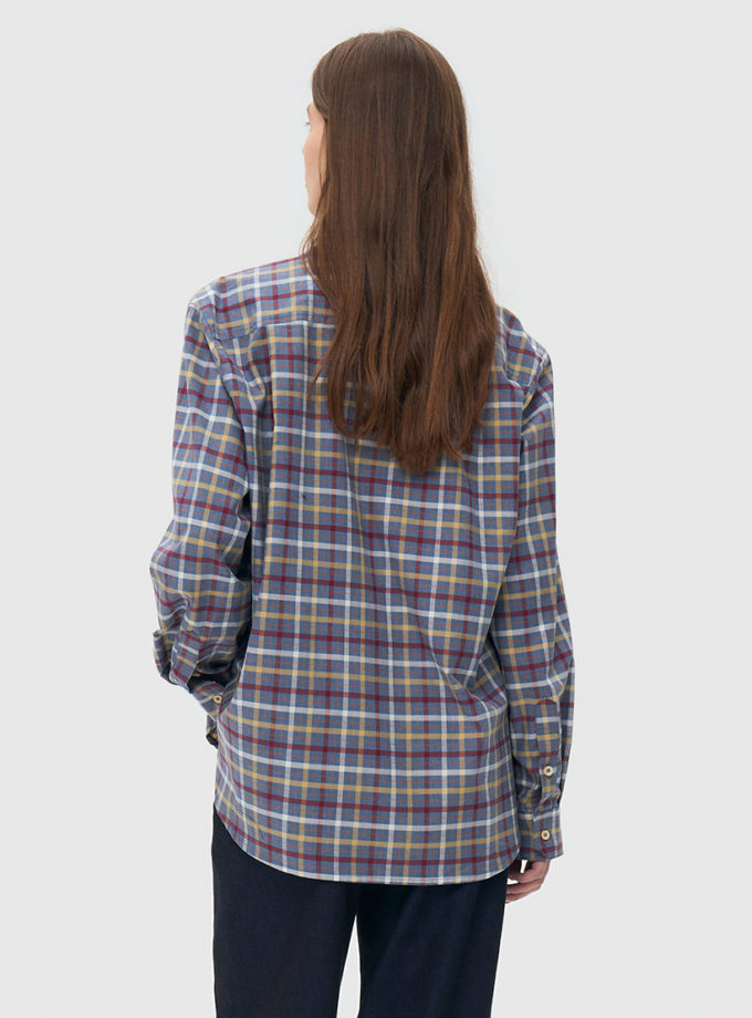 Сорочка оверсайз в клітинку - сіра WKMF_286_2, фото 1 - в интернет магазине KAPSULA