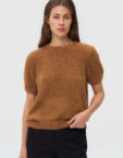В'язаний светр з короткими рукавами - карамельний WKMF_279_5, фото 1 - в интернет магазине KAPSULA