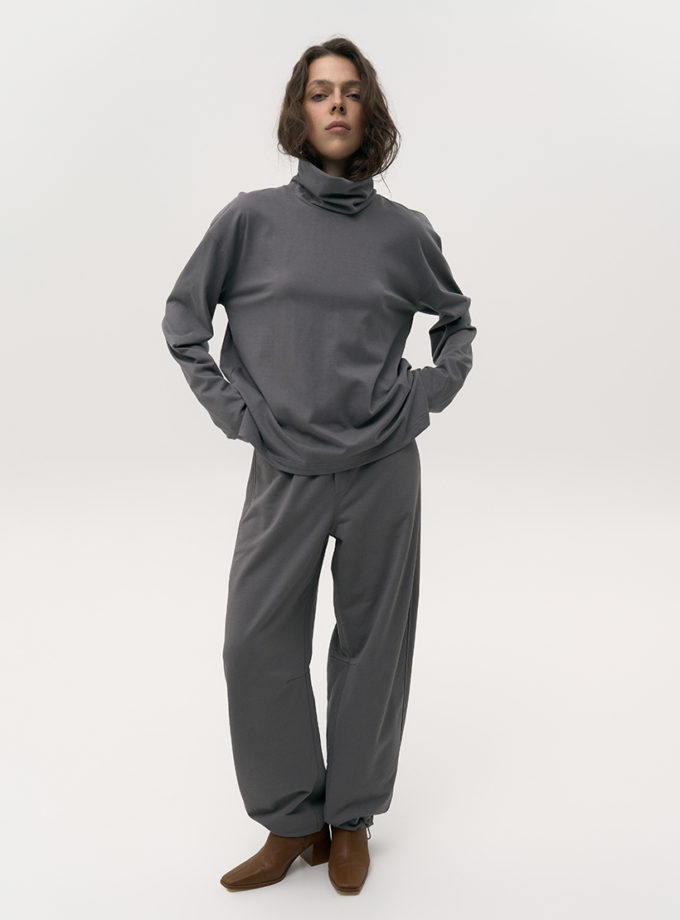 Спортивні штани на кулісці сірі AV_DINA_00, фото 1 Спортивні штани на кулісці сірі AV_DINA_00, фото 1 - в интернет магазине KAPSULA