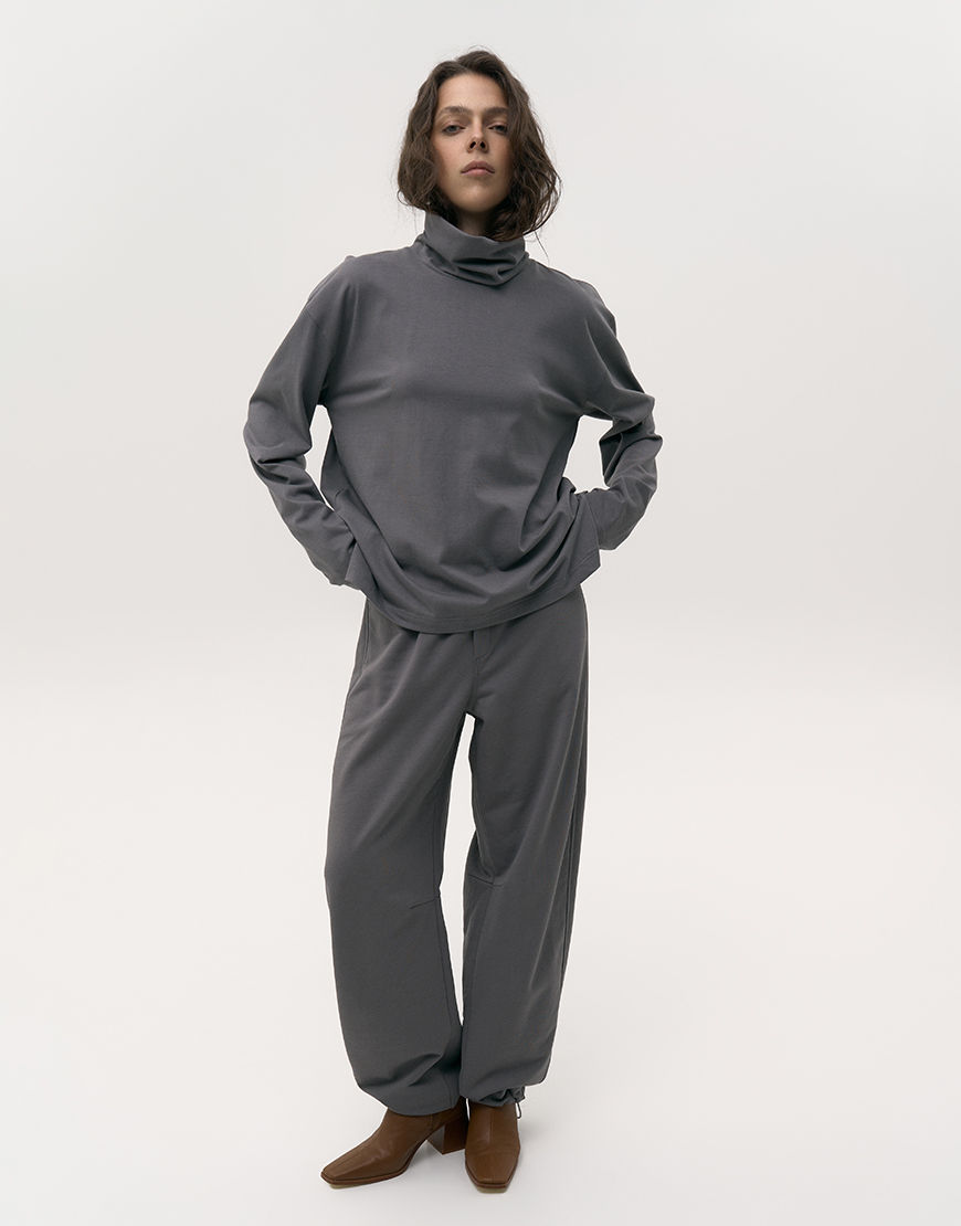 Спортивні штани на кулісці сірі AV_DINA_00, фото 1 Спортивні штани на кулісці сірі AV_DINA_00, фото 1 - в интернет магазине KAPSULA