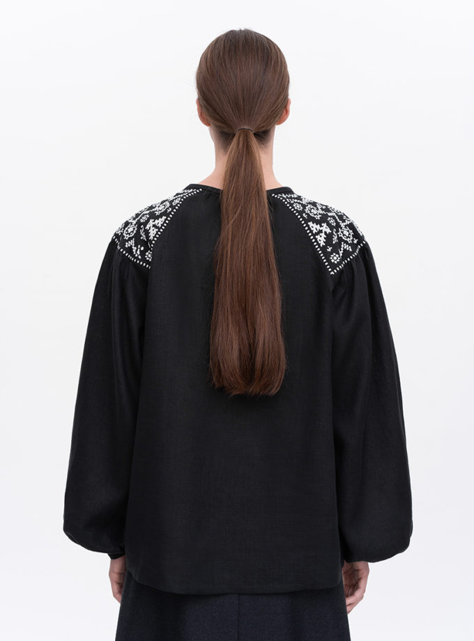 Чорна жіноча вишиванка Ізола ETN_izola_bl, фото 1 - в интернет магазине KAPSULA