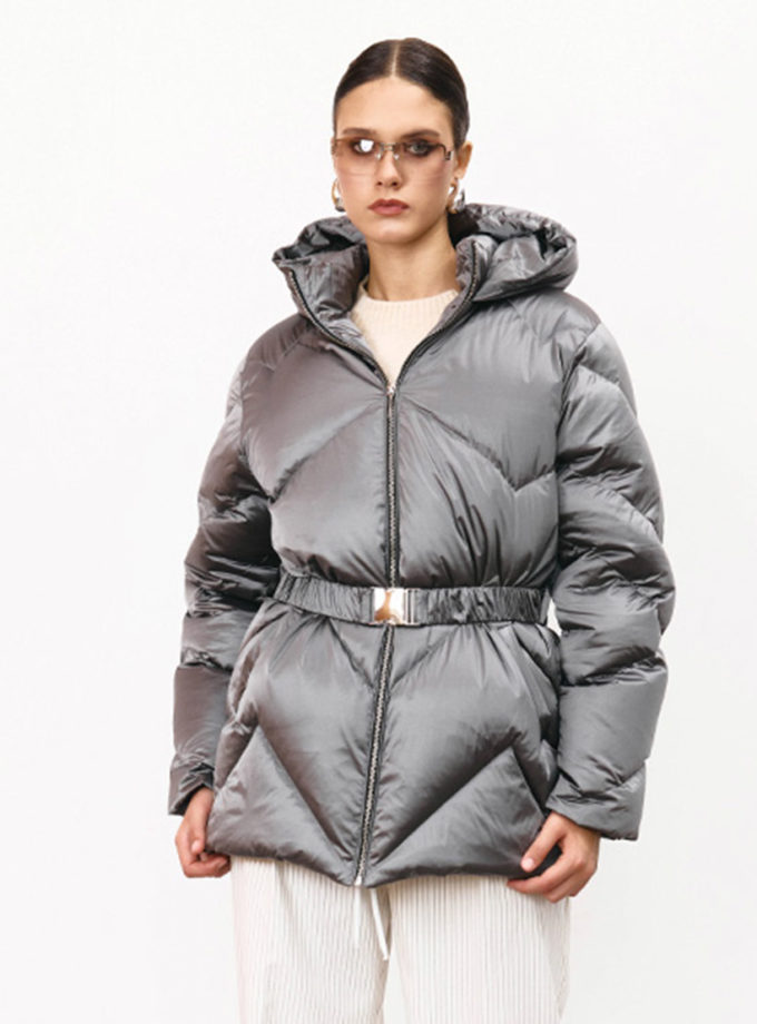 Пуховик Leia сірий MRCH_A2025-5gr, фото 1 - в интернет магазине KAPSULA
