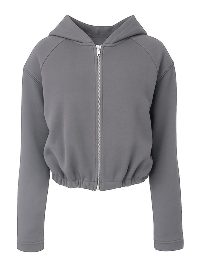 Укорочене худі зі знімними підплічниками сірий AV_ISABEL_00, фото 1 - в интернет магазине KAPSULA