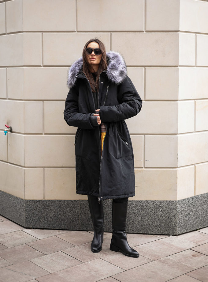 Зимовий тренч чорний GET DRESSED. (GD_WS25_53)