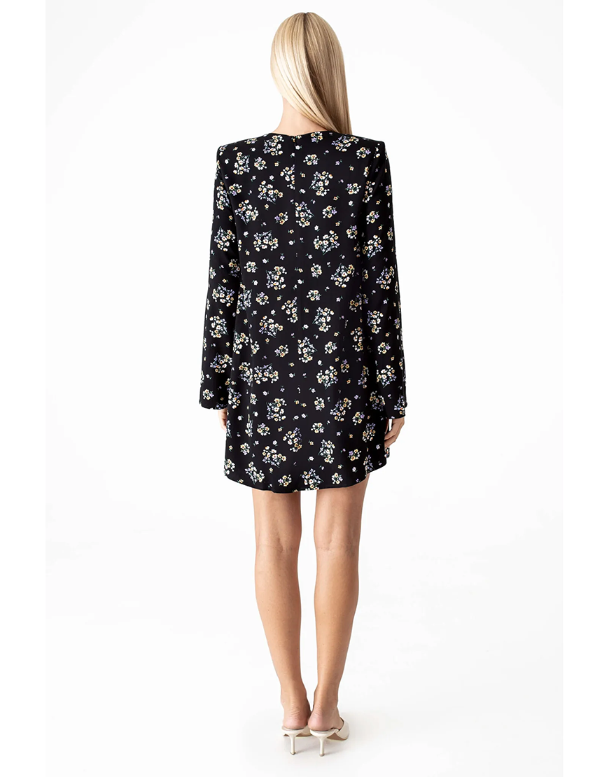 Сукня міні у квітковий принт чорна MGN_1746BK, фото 1 Сукня міні у квітковий принт чорна MGN_1746BK, фото 1 - в интернет магазине KAPSULA