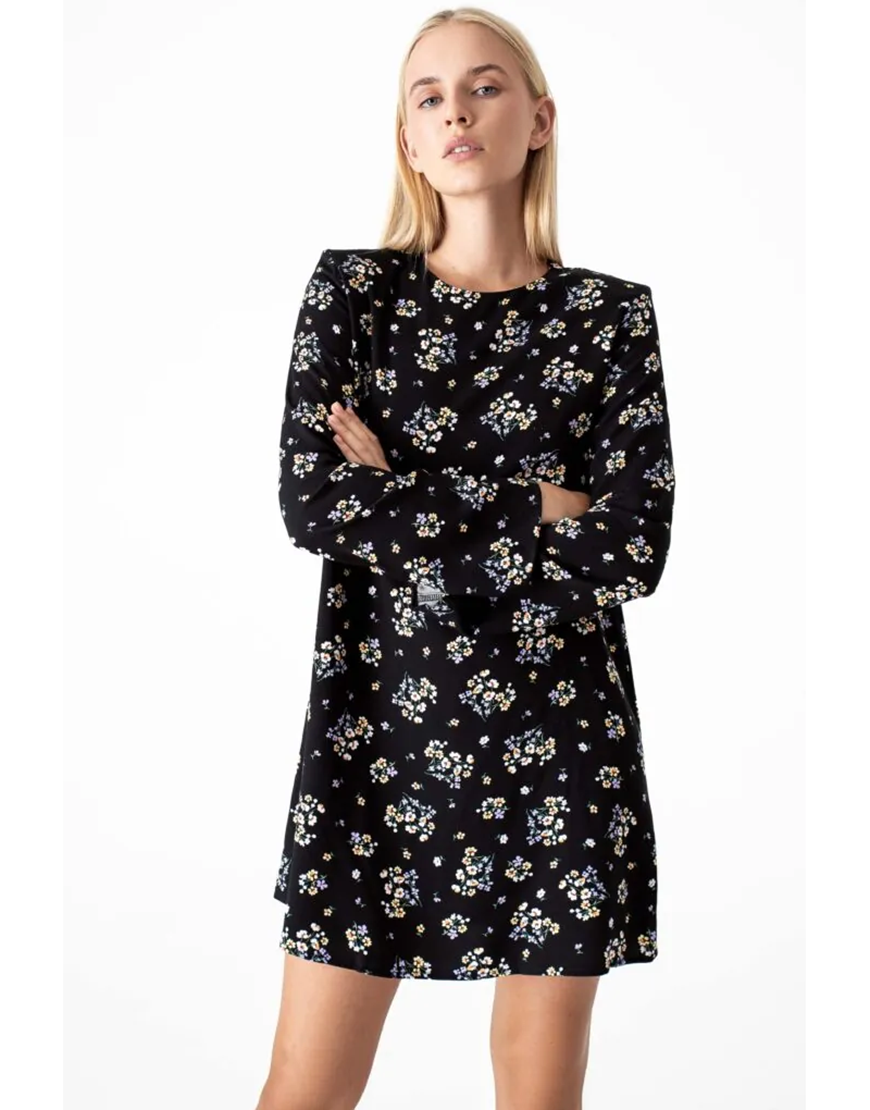 Сукня міні у квітковий принт чорна MGN_1746BK, фото 1 Сукня міні у квітковий принт чорна MGN_1746BK, фото 1 - в интернет магазине KAPSULA