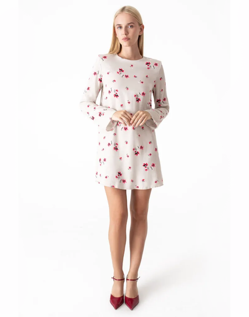 Сукня міні у квітковий принт бежева MGN_1746BG, фото 1 Сукня міні у квітковий принт бежева MGN_1746BG, фото 1 - в интернет магазине KAPSULA