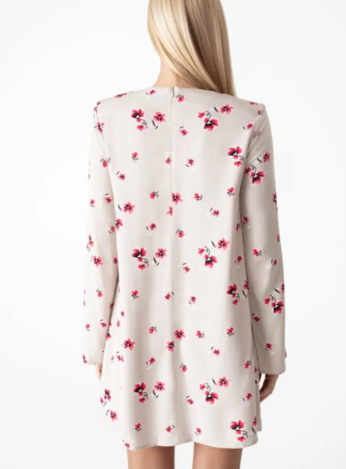 Сукня міні у квітковий принт бежева MGN_1746BG, фото 1 Сукня міні у квітковий принт бежева MGN_1746BG, фото 1 - в интернет магазине KAPSULA