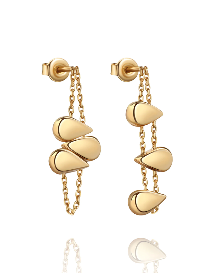 Сережки 4-в-1 пепіта зі срібла в позолоті ORX_earrings_pepita_gp, фото 1 - в интернет магазине KAPSULA