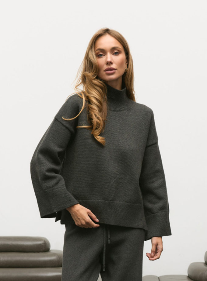 Светр в'язаний з високою горловиною TWC_S0240427167_gr, фото 1 Светр в'язаний з високою горловиною TWC_S0240427167_gr, фото 1 - в интернет магазине KAPSULA