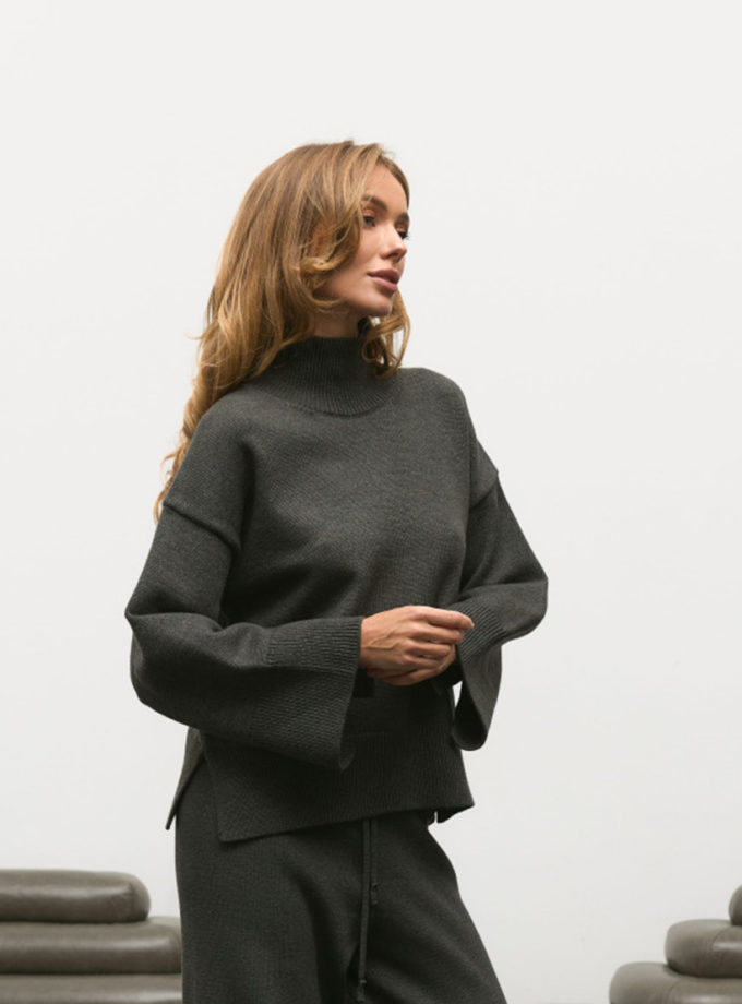 Светр в'язаний з високою горловиною TWC_S0240427167_gr, фото 1 Светр в'язаний з високою горловиною TWC_S0240427167_gr, фото 1 - в интернет магазине KAPSULA