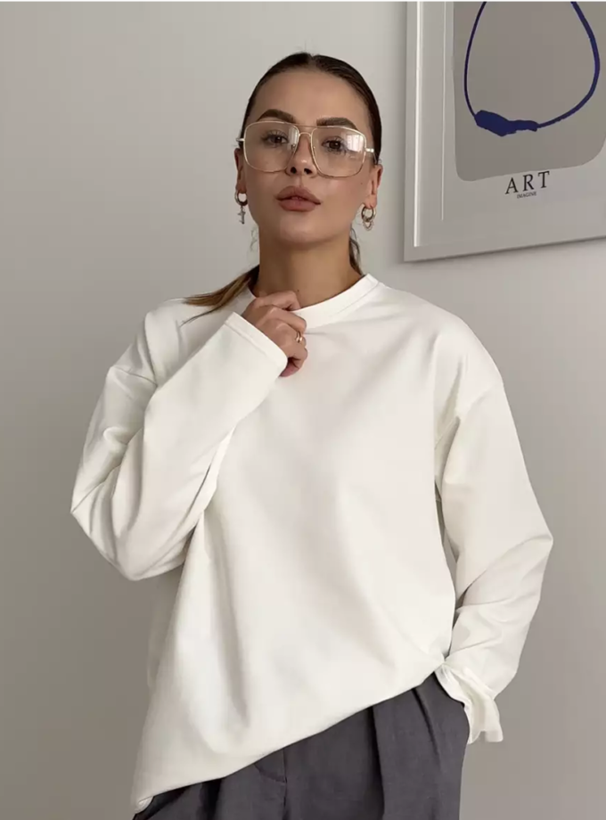 Лонгслів оверсайз молочний TWC_LS250706084, фото 1 - в интернет магазине KAPSULA